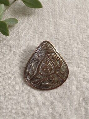 🌎✨ Vintage 790 Silver Ecuadorian Artisan Brooch / Pendant  Pre-Columbian Symbol